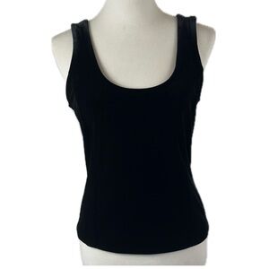 Black Stretch Velvet Top Sz M EST No Tag Faux Corset Goth Fairy Y2K Coquette
